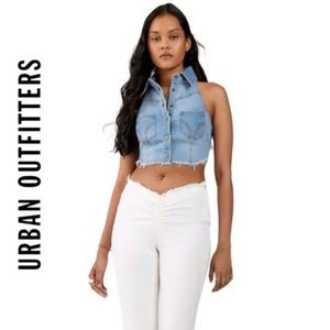 Urban Outfitters Vintage Cropped Denim Halter Top
